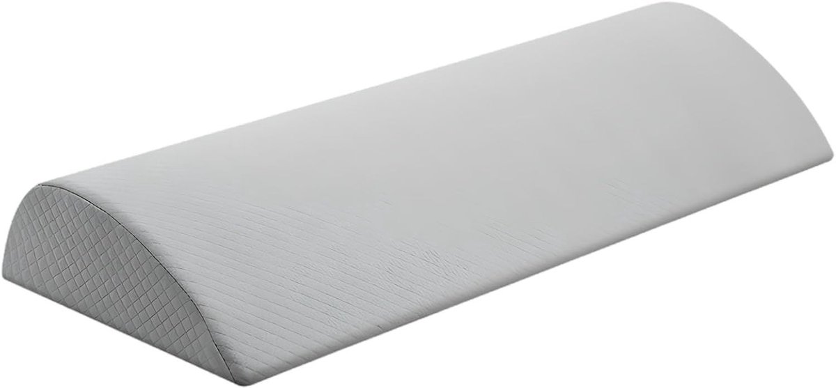 Kniekussen voor optimale ondersteuning, halve maan vorm, traagschuim, 9 x 7,5 x 6,5 cm, ideaal voor slapen en rugsteun, zilvergrijs