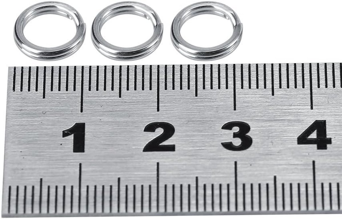 50 Stuks RVS Vissen Bait Double Circle Splitting Ringen - Verbeter je Vissersaccessoires met Duurzame Verbindingen en Betrouwbare Kwaliteit