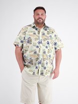 LERROS Zomers overhemd met korte mouwen in Hawaï-stijl, grote maten , Maat: 5XL , Kleur: BROKEN WHITE , 97% katoen, 3% elastaan