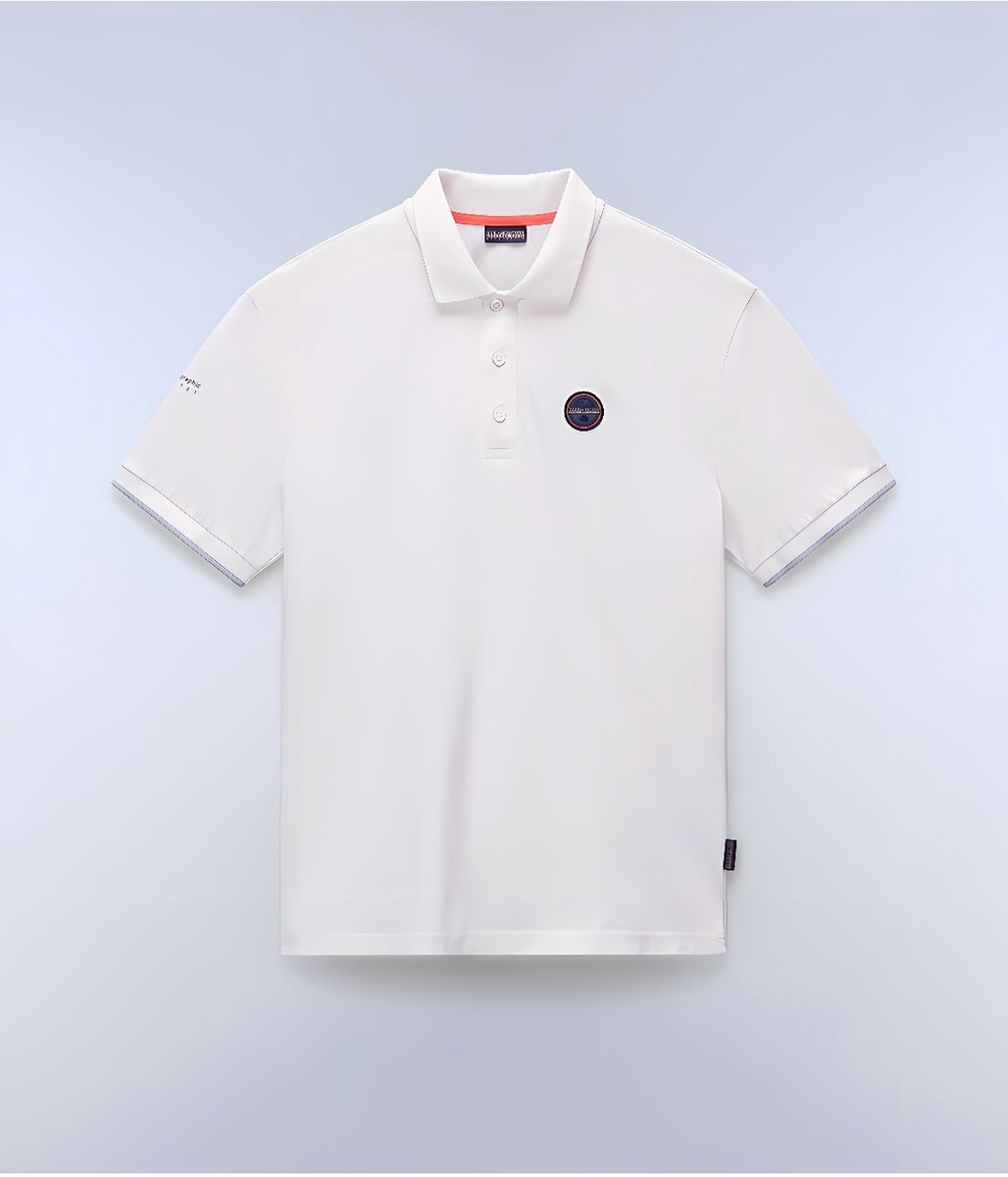 Napapijri poloshirt E-Badge Sum NP0A4IDA Heron XL Wit