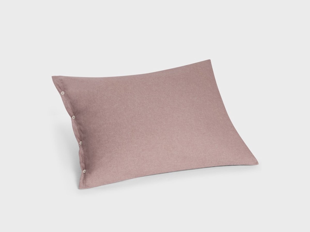 Yumeko kussensloop flanel mauve chambray 65x65 - Biologisch & ecologisch - 1 stuk