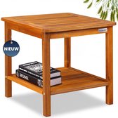 Casaria Bijzettafel - Acaciahout 45x45x45cm 2 Planken Tuin - Bruin