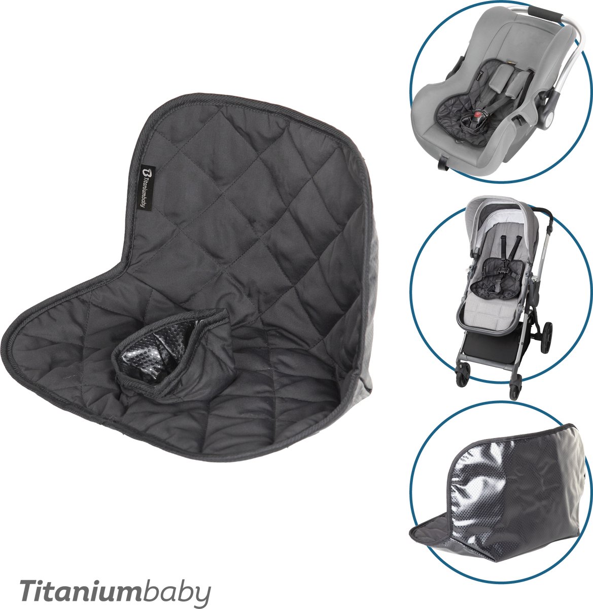 Titaniumbaby Waterdichte Zitbeschermer (pee pee pad) voor Autostoel & Buggy