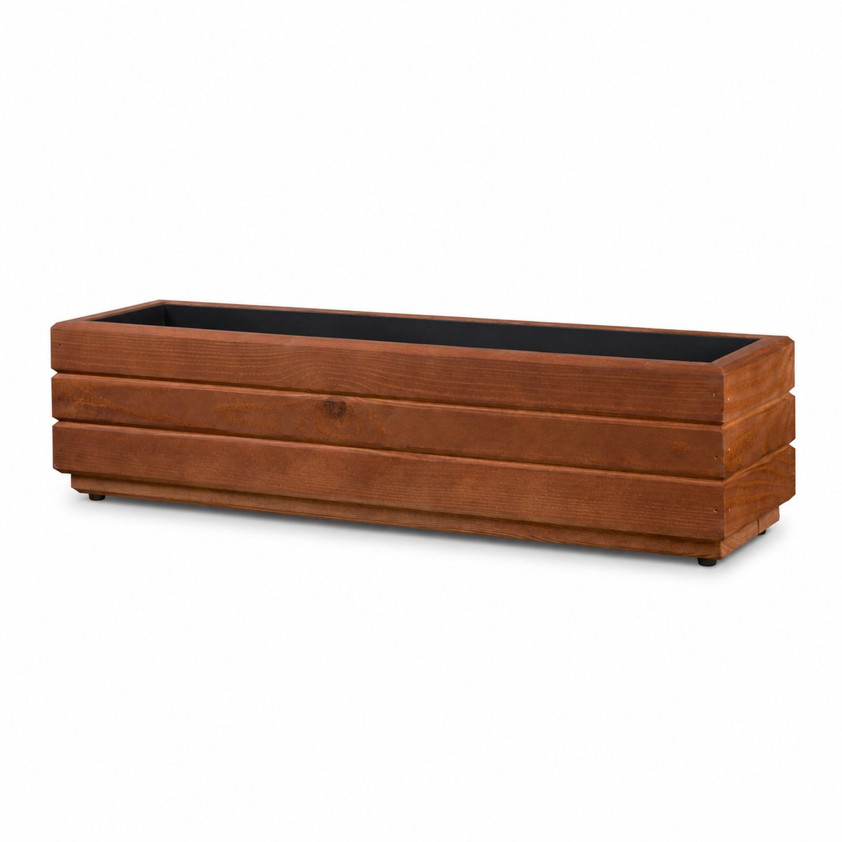 Plant&Bak Balkonbak Vurenhout L70 × B17 × H17 cm – Smalle Houten Plantenbak voor Balkon & Reling – Notenbruin