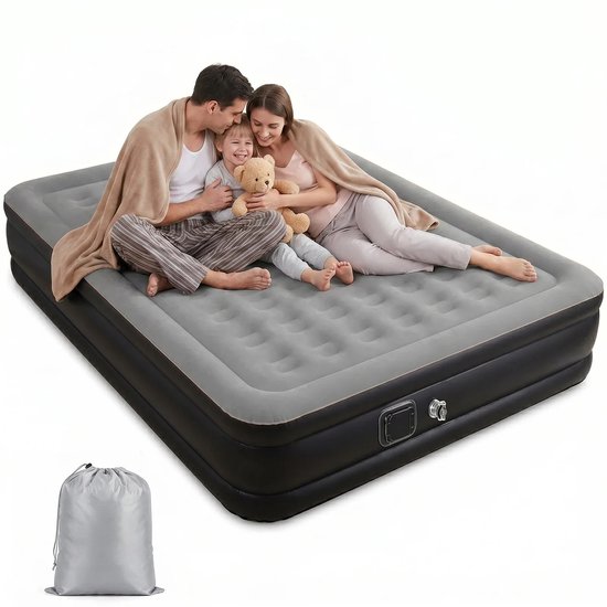 Seth Select Opblaasbaar Luchtbed voor 2 Personen - 45 cm Hoog met Rugleuning en Ingebouwd Kussen - Comfortabel Camping- en Logeerbed — afbeelding 3