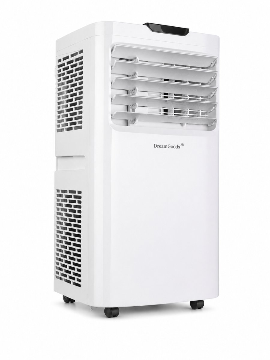 DreamGoods Mobiele Airco - 12000 BTU - 4-IN-1 Airconditioner met Afvoerslang - Verkoelen & Verwarmen - Ventileren - Ontvochtigen - Complete Airco Set - Met Raamafdichtingskit voor Schuifraam