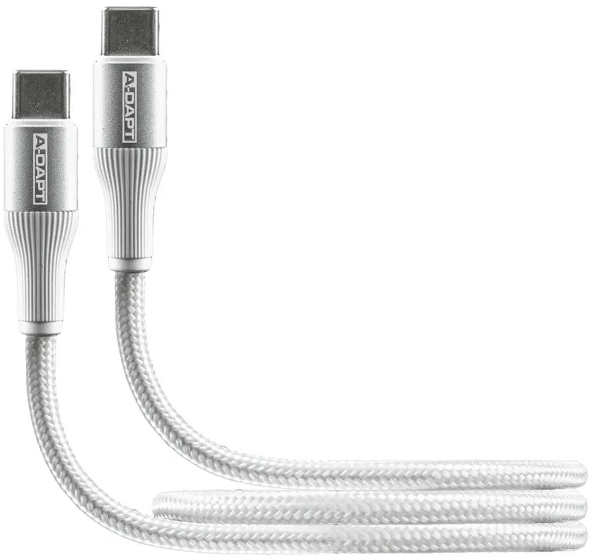 A-DAPT® USB-C naar USB-C kabel 0,5 m - PRO-uitvoering - wit - data- en laadkabel