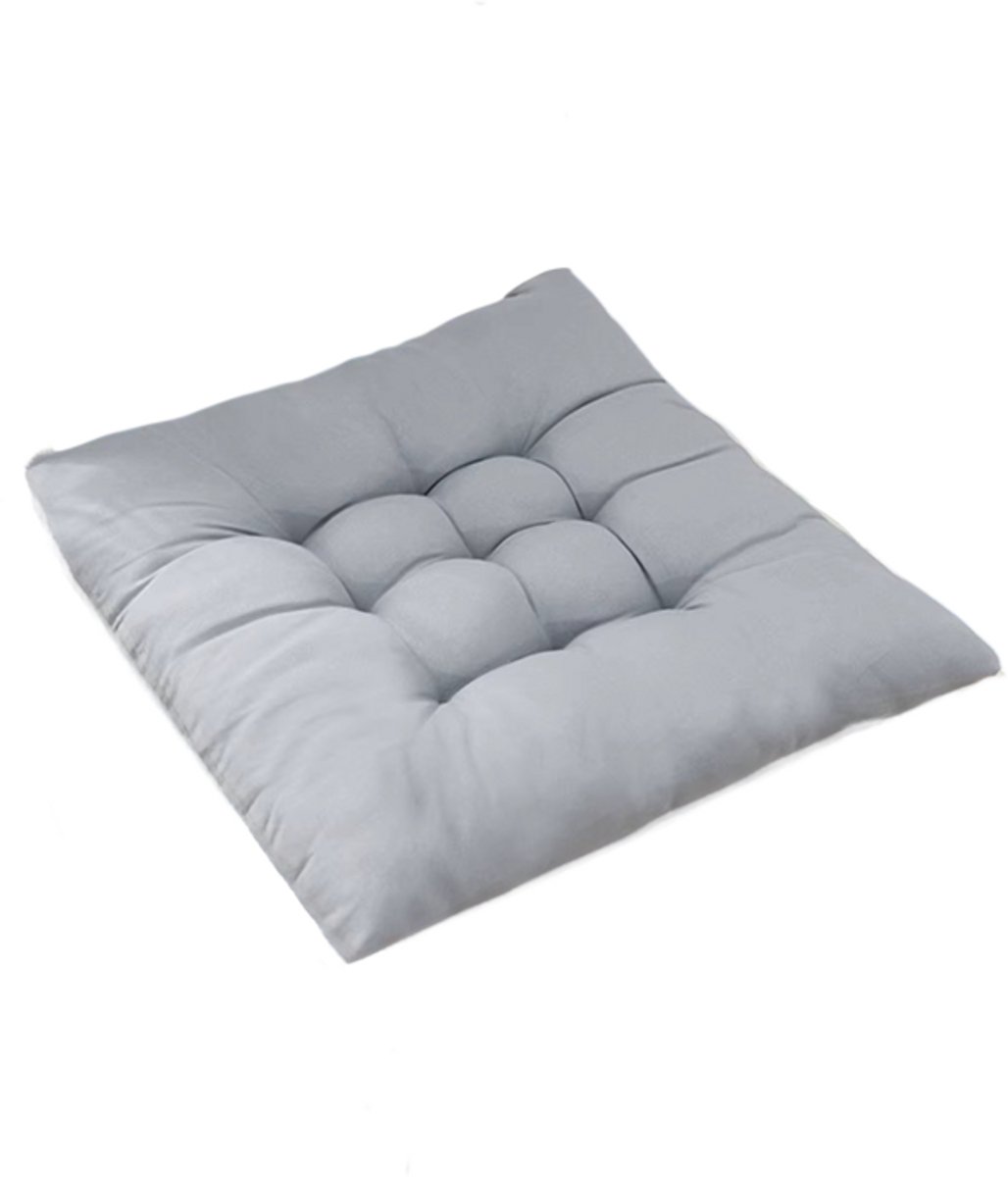 rimmo Stoelkussen 40x40 cm Vierkant – Zacht Zitkussen voor Eetkamerstoel, Bureaustoel, Fauteuil en Woonkamer - Grijs