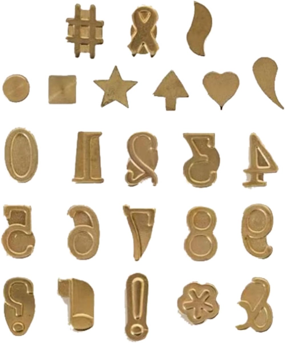 Houtbrandgereedschap Tips - Carving Set - Ontwerpen Personaliseren - Pure Koperen Tips - Letters Cijfers Symbolen - Koper