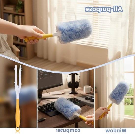Telescoopstang met haken - 4 stuks intrekbare stofmagneet, veelzijdig en duurzaam voor schoonmaken en stofafname — afbeelding 2
