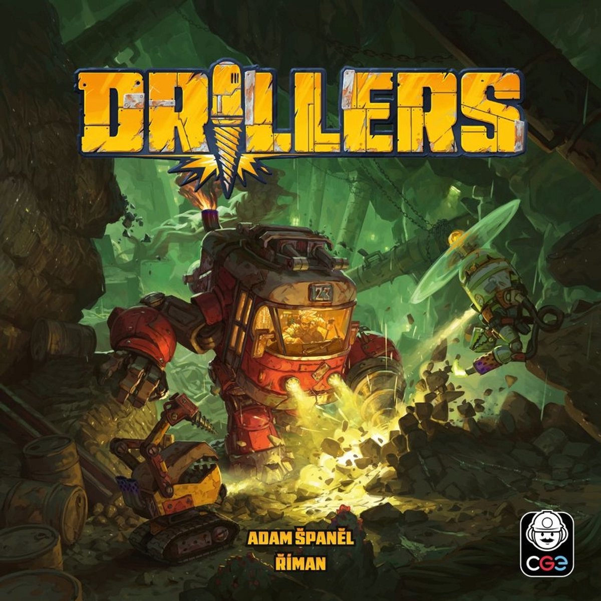 Czech Games - Drillers - Strategisch Bordspel - Mijnbouw en Grondstoffenbeheer - Deckbuilding - Voor 1-4 spelers - Engelstalig