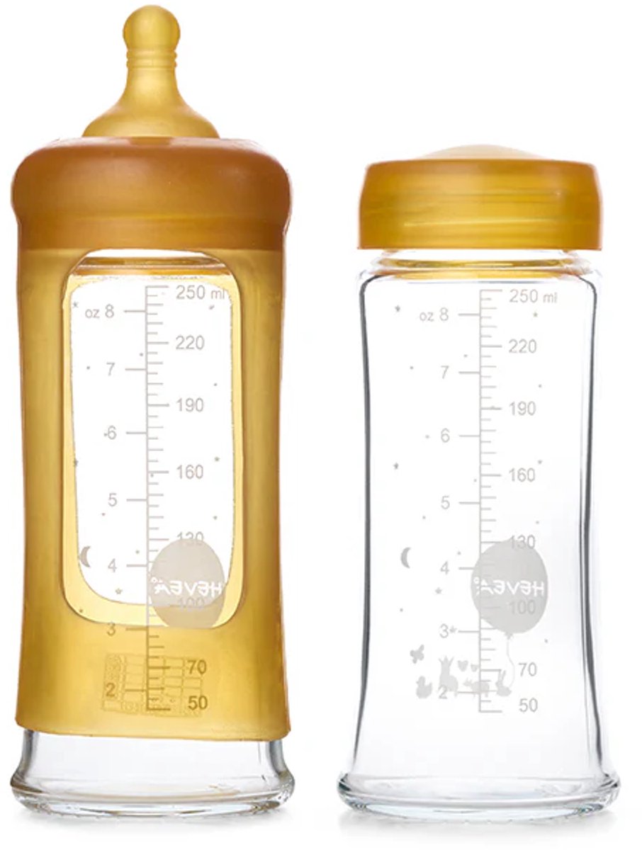 Wide Neck Baby Glass Bottles Two-Pack 250ml/8.5oz