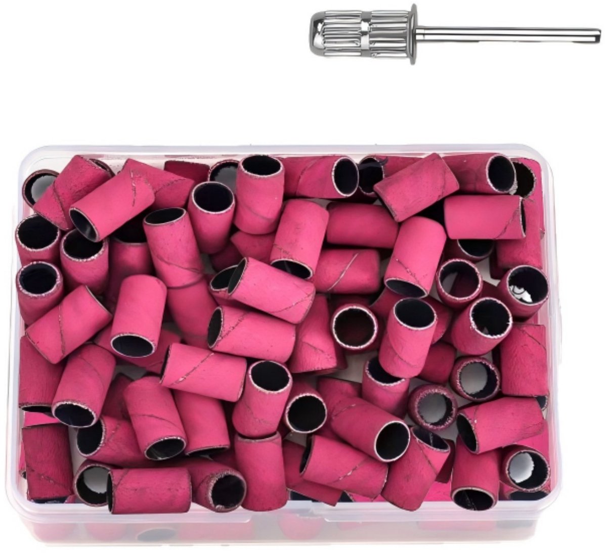 Set van 180 stuks + 1 opzetstuk - Binnendiameter 0,8 cm -Buitendiameter 0,95 cm - Hoogte 1,3 cm - Schuurbandjes - Nagel -schuurbandjes - Manicure - Pedicure-schuurbandjes - Set schuurbandjes - Schuuraccessoires