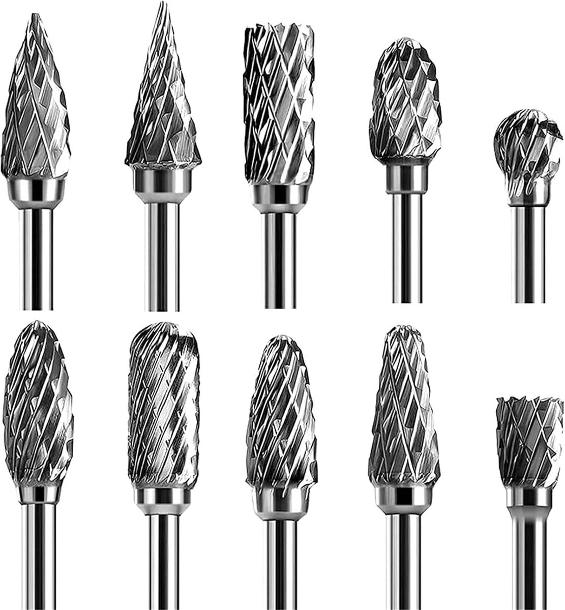 Metaalfrees set - Roterende vijl - Materiaal bewerken - Hardmetalen snijpunten - 10 stuks - Metaal