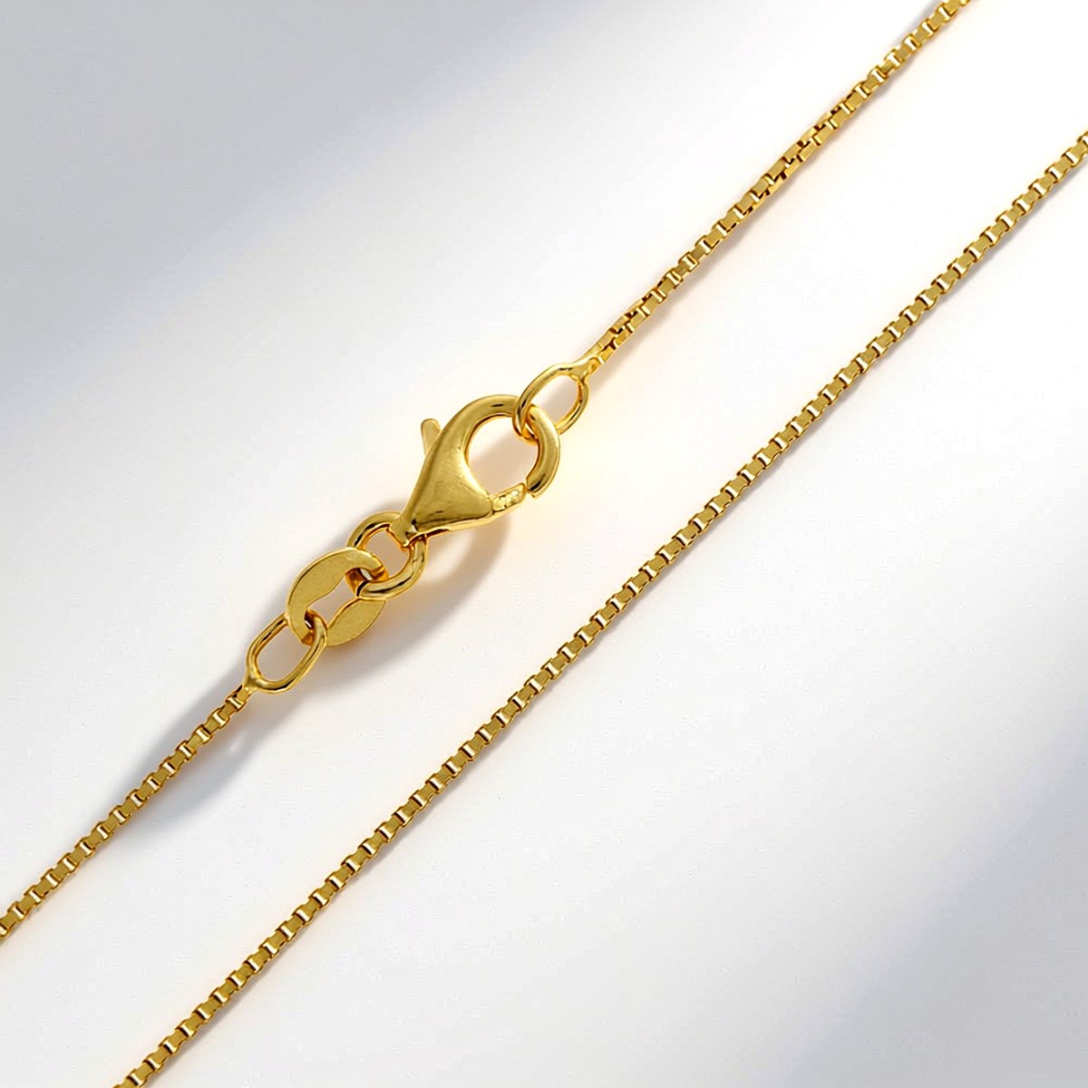 Cavill - Vergulde 925 Sterling Zilveren Ketting - 80 cm Venetiaanse Schakels - Elegante Gouden Look - Dames Sieraad Karabijnsluiting