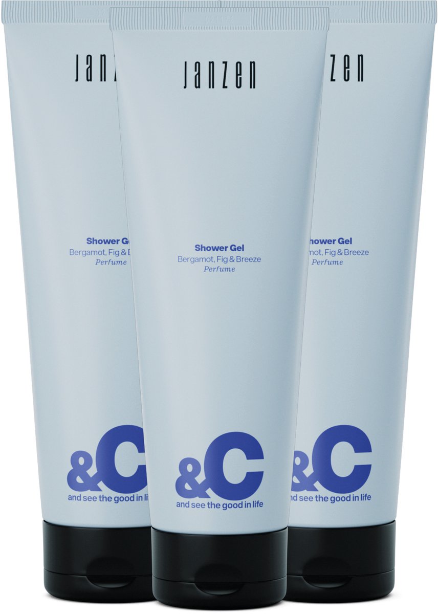 JANZEN Shower Scrub &C Bergamot, Fig & Breeze 3-pack