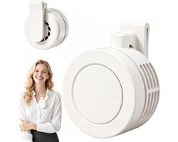 Mini Ventilator - Clip-On Ventilator - Handventilator - 3 Snelheidsinstellingen - Nekventilator - Oplaadbaar via USB - Portable Clip Fan - Stille Ventilator - Tafelventilator Waaier Handwaaier - Ideaal voor op reis, kamperen of reizen - Wit