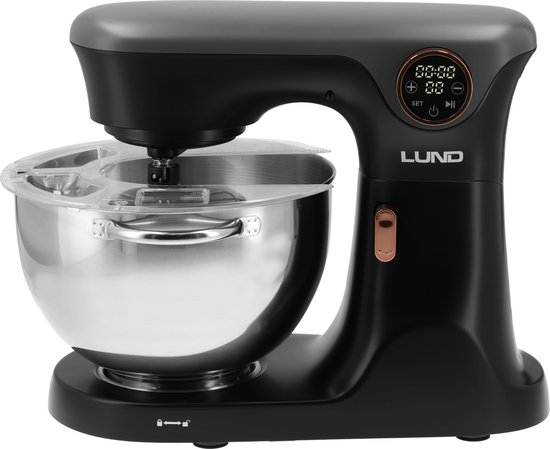 LUND 67814 Professionele Planetaire Keukenmachine - 2000W DC-Motor - 6L RVS Kom - 10 Snelheden & Digitale Timer van Lund — afbeelding 3