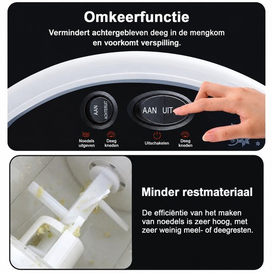 Sello! pastamachine - pasta - noodles - dumpling - volautomatisch - 9 vormschijven - 160W motor - 3 minuten werktijd van Sello! — afbeelding 2