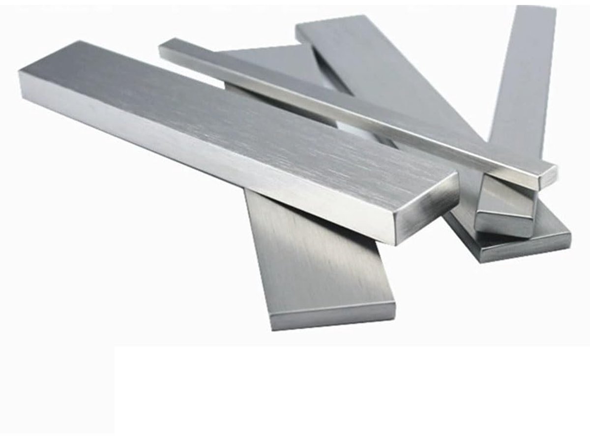 Roestvrij Staal Plaat - Stalen Strip - Metaalbewerking Projecten - Hoge Corrosiebestendigheid - 50x300 mm - Zilverkleurig