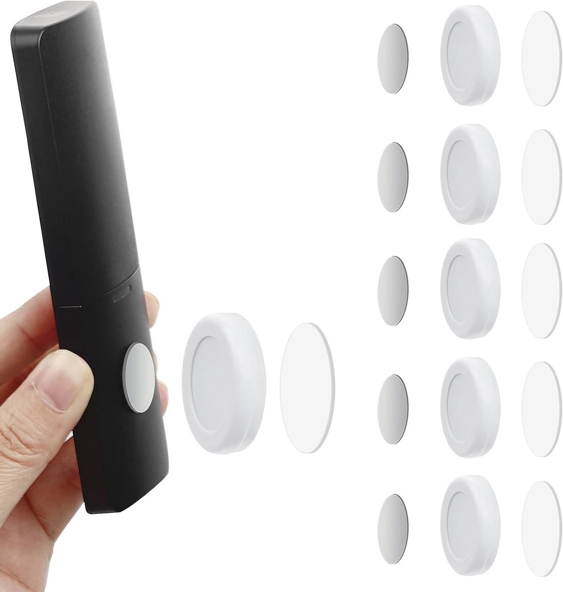 Magnetische Houder voor Afstandsbediening - Muurbevestiging Zonder Boren, Oplaadorganizer voor Thuis en Kantoor, Ideaal voor School en Opberging (5 Stuks, Wit)