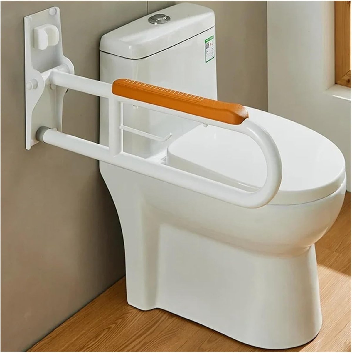 Toiletbeugel - Handgreep badkamer - Ondersteuning bieden - Opklapbaar ontwerp - 10L x 10B mm - Orange