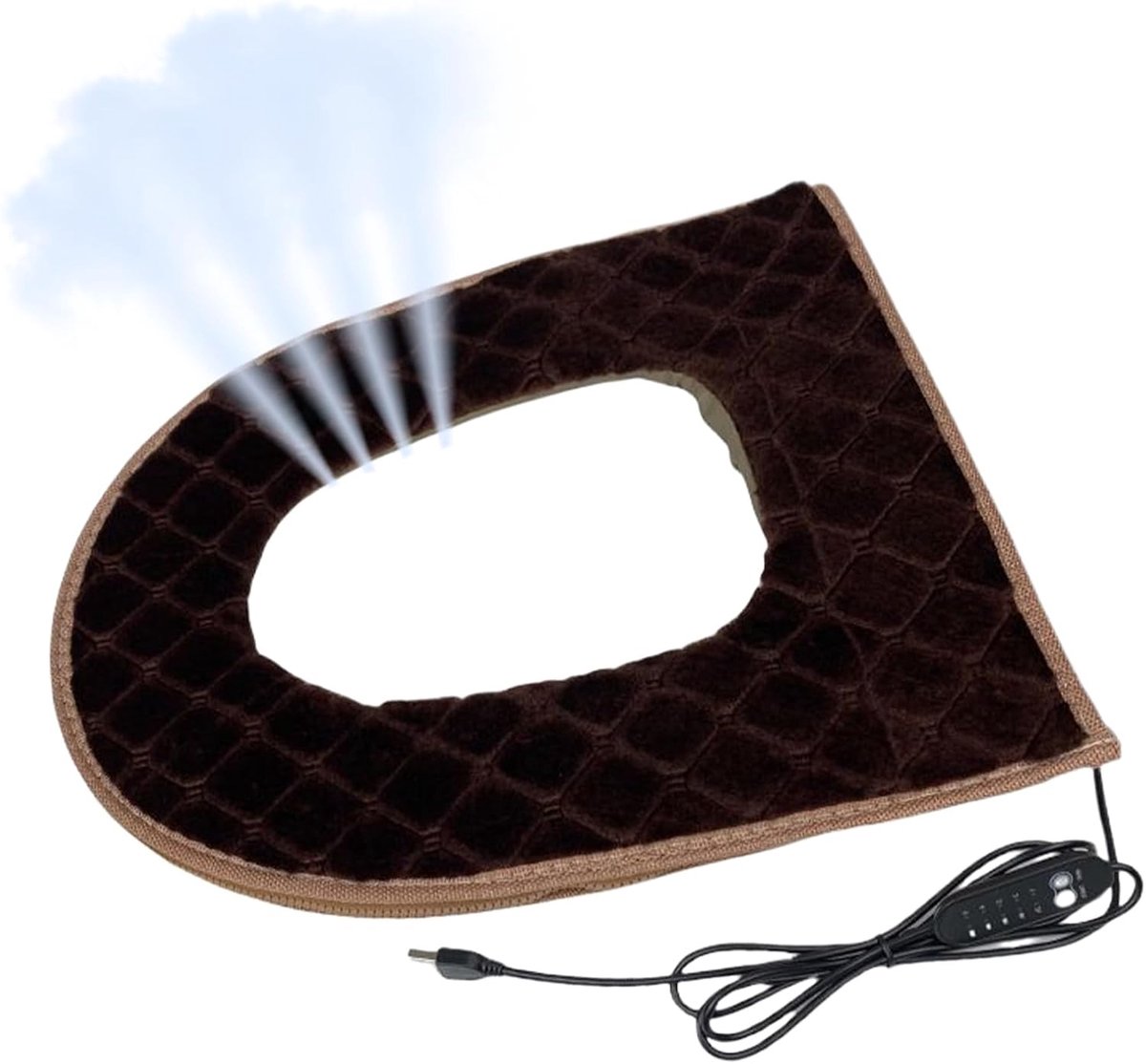 Verwarmde Toiletbril - Toiletzitting Verwarming - Comfort Verhoging - 5 Temperatuur Niveaus - 43x37 cm - Grijs