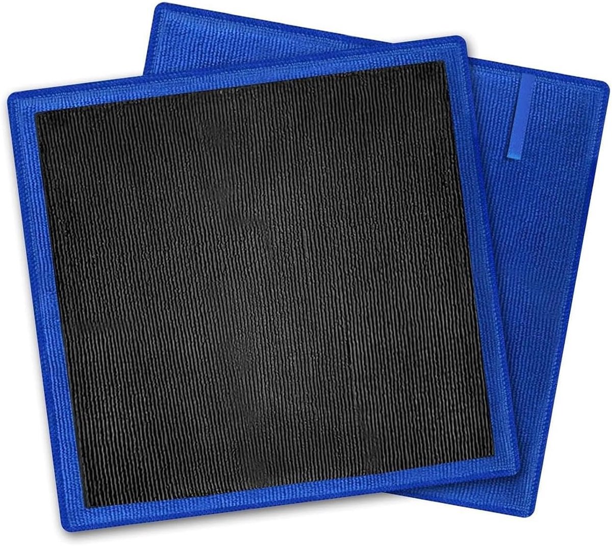 Reinigingsdoek Auto - Detailing Handdoek - Oppervlakte Reinigen - Dubbele Reinigingszijde - 30x30 cm - Zwart Blauw