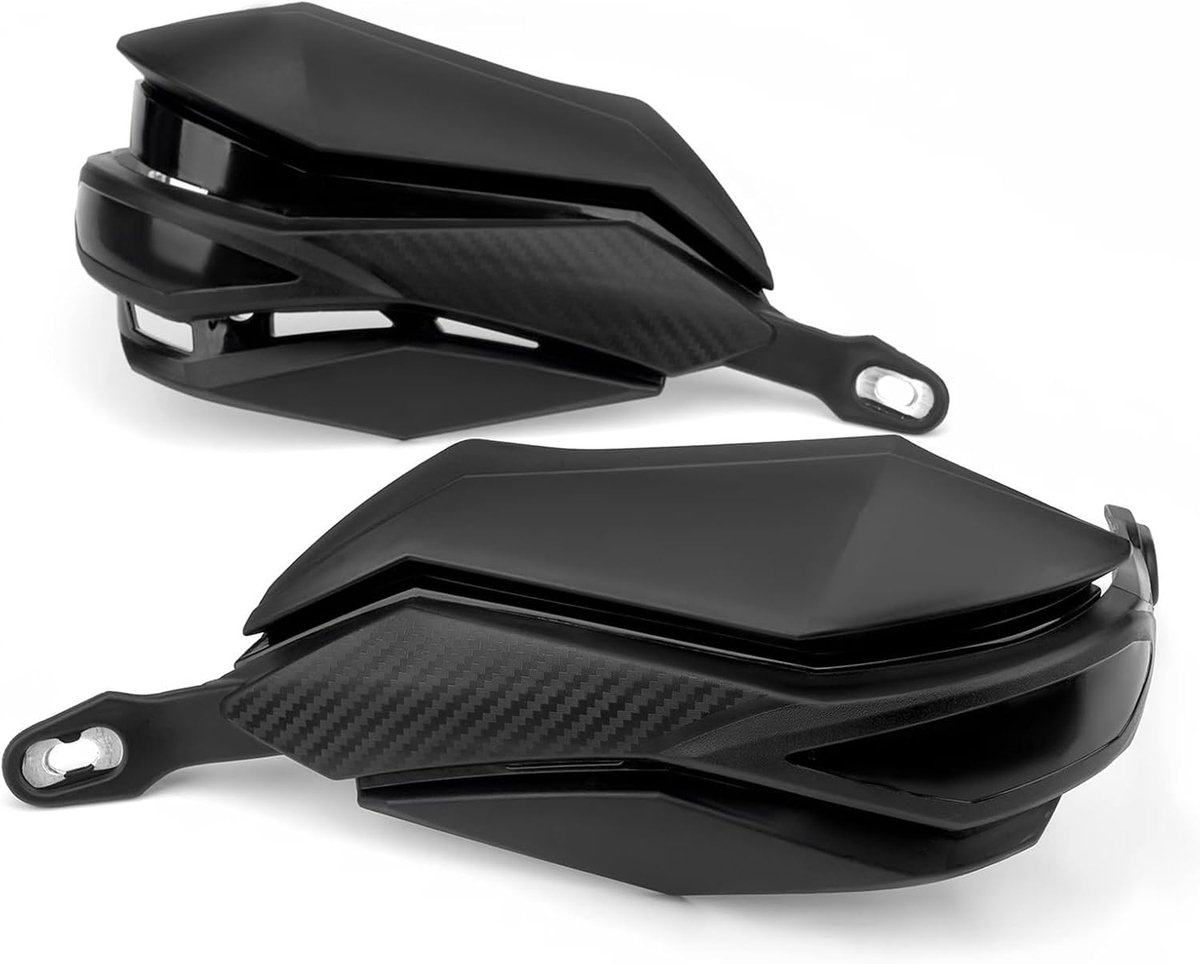 Handbeschermers Motorfiets - Stuurbescherming Handvat - Bescherming Motor - Versterkt Kunststof - 22-28 Mm - Zwart