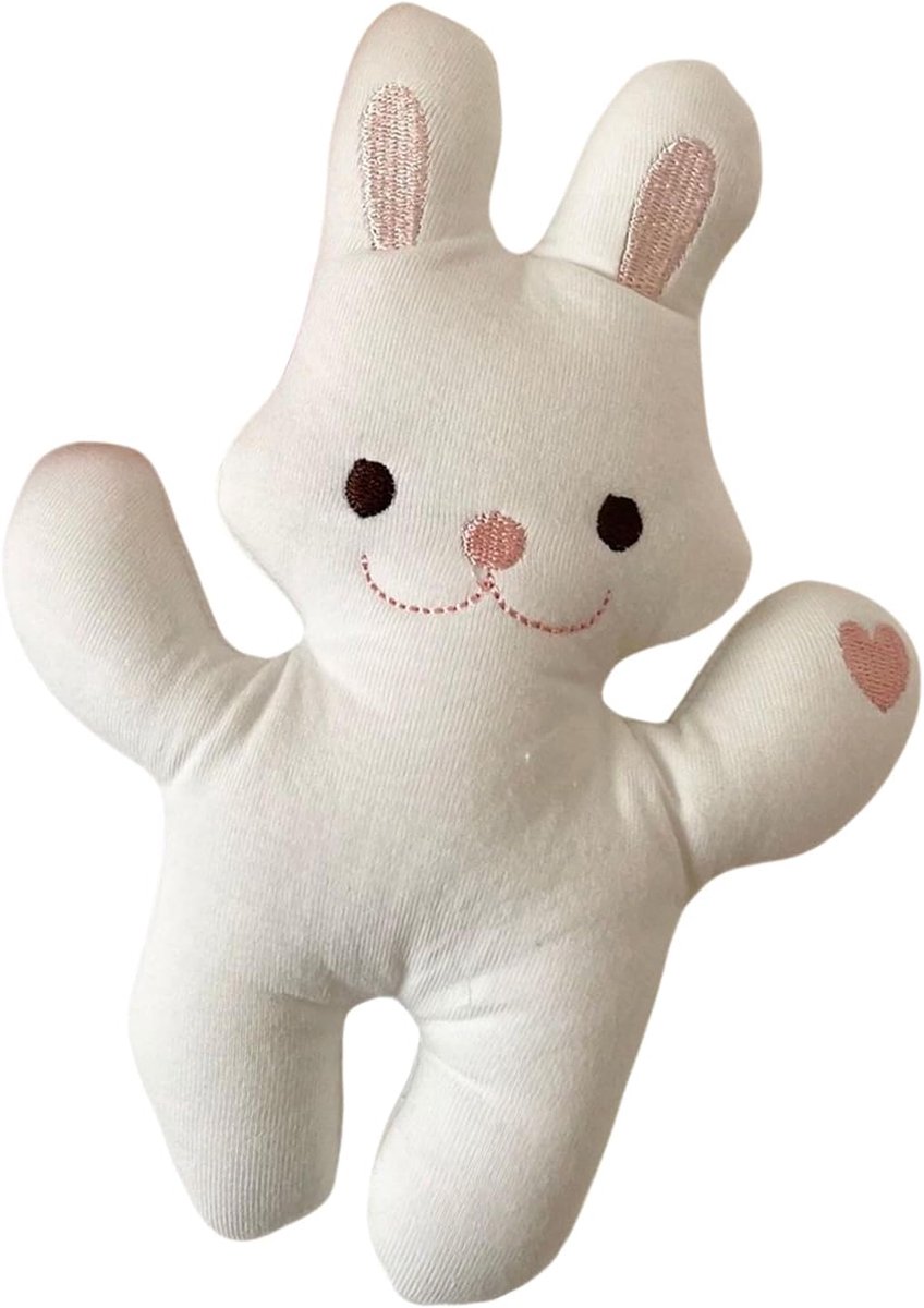 Knuffelkonijn - Pluche konijn - Baby slaapondersteuning - Zacht huidvriendelijk materiaal - 20x16 cm - Wit