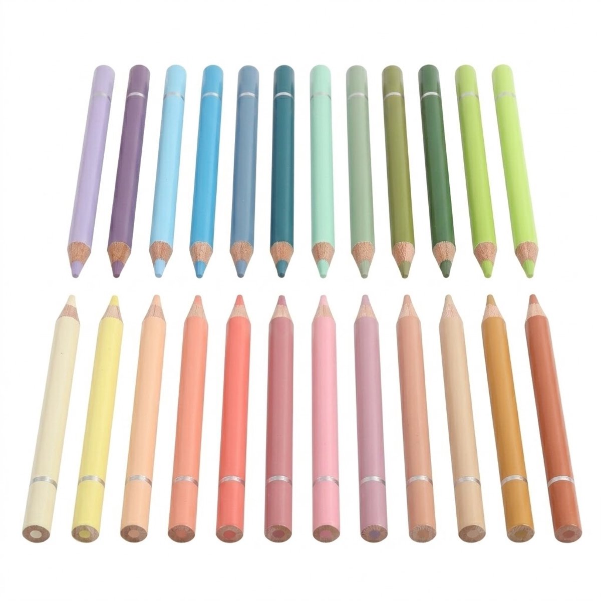Multicolor pastelpotloden set 24 stuks macaron kleuren houten kleurpotloden voor kinderen en volwassenen zachte kern tekenpotloden voor tekenen kleuren en schetsen pastel tinten
