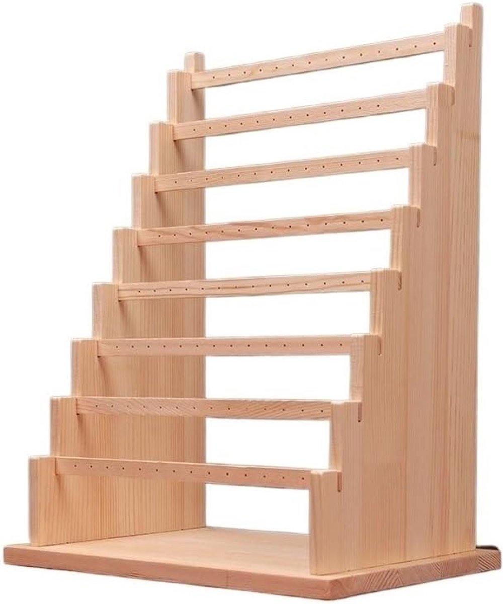 Houten oorbelhouder - Sieraad organizer - Juwelen presenteren - Meerdere lagen - 50 g - Houtkleur
