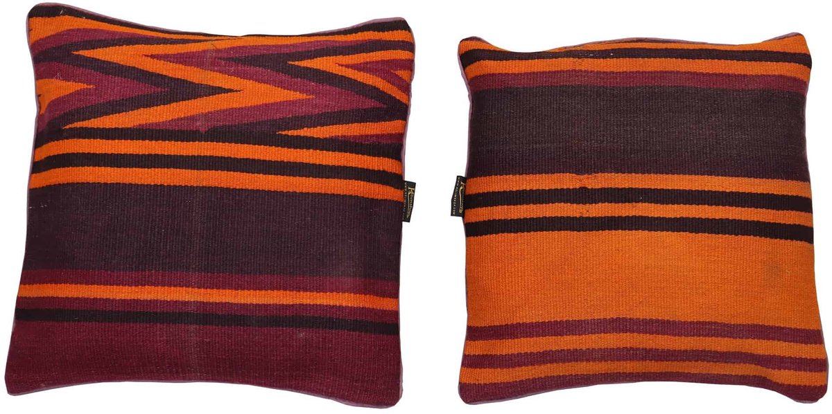 Handgeweven Oranje Kilim Kussen
