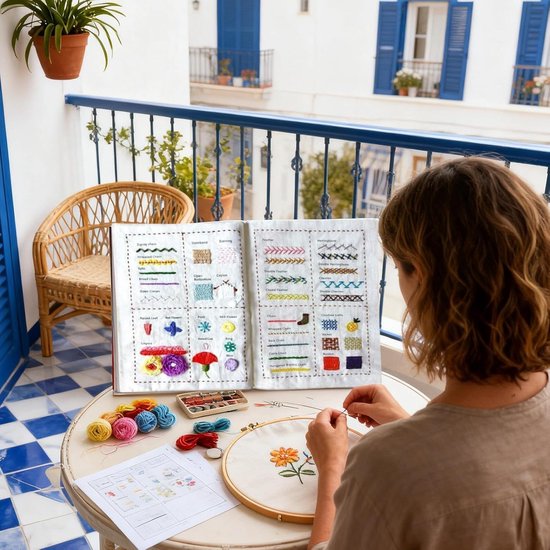 Borduursteken Boek - Ambachten Toolkit - Hobby Crafting - Uitgebreide Gids - 20 x 12.5 x 5 cm - Enkel — afbeelding 3