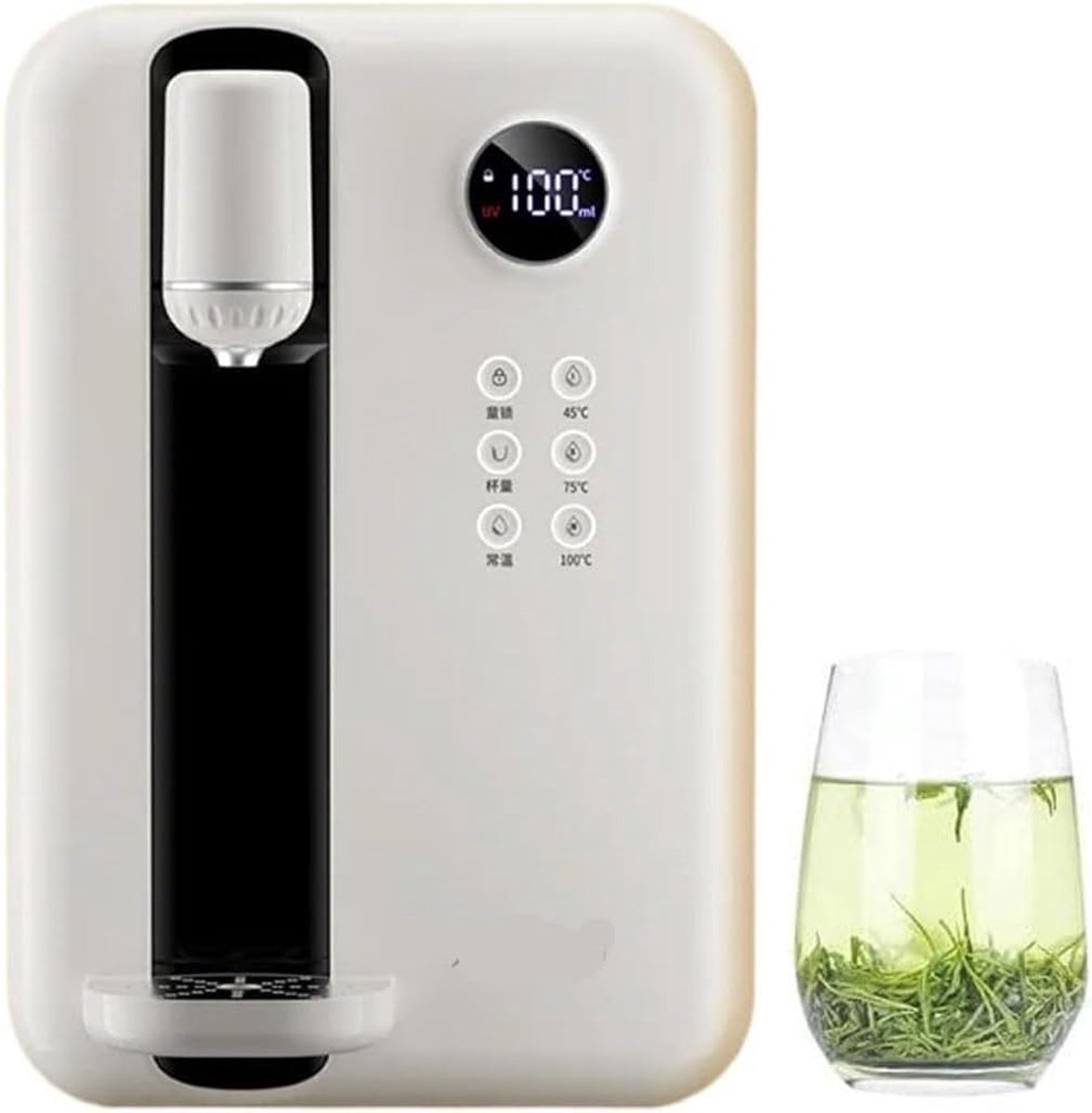 Waterdispenser Aan Muur Direct Warm Water Drinken Bereiden Slim Touchscreen Bediening 27cm Breed Wit