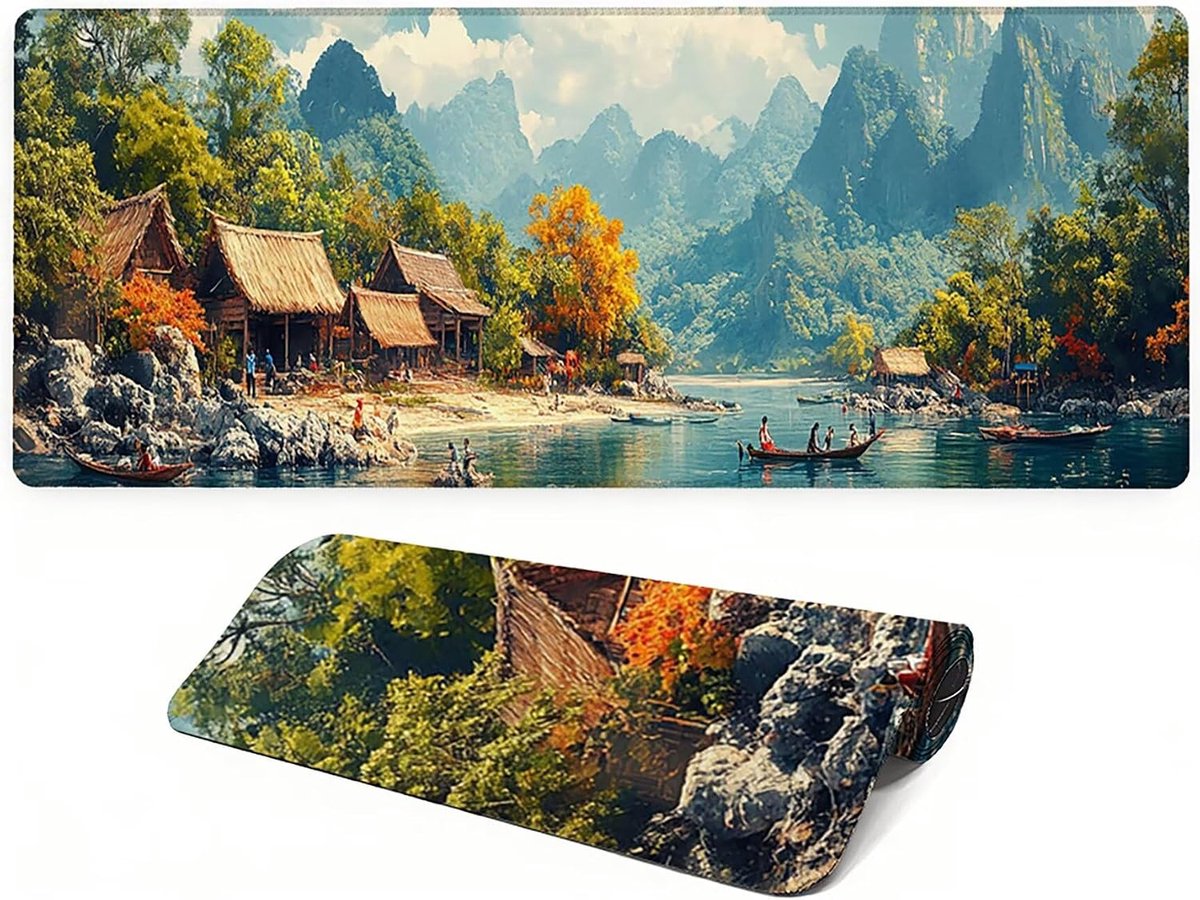 XXL Muismat - Bureauonderlegger - Gaming en kantoor - Waterdicht en antislip - 120 x 60 cm - Landschap