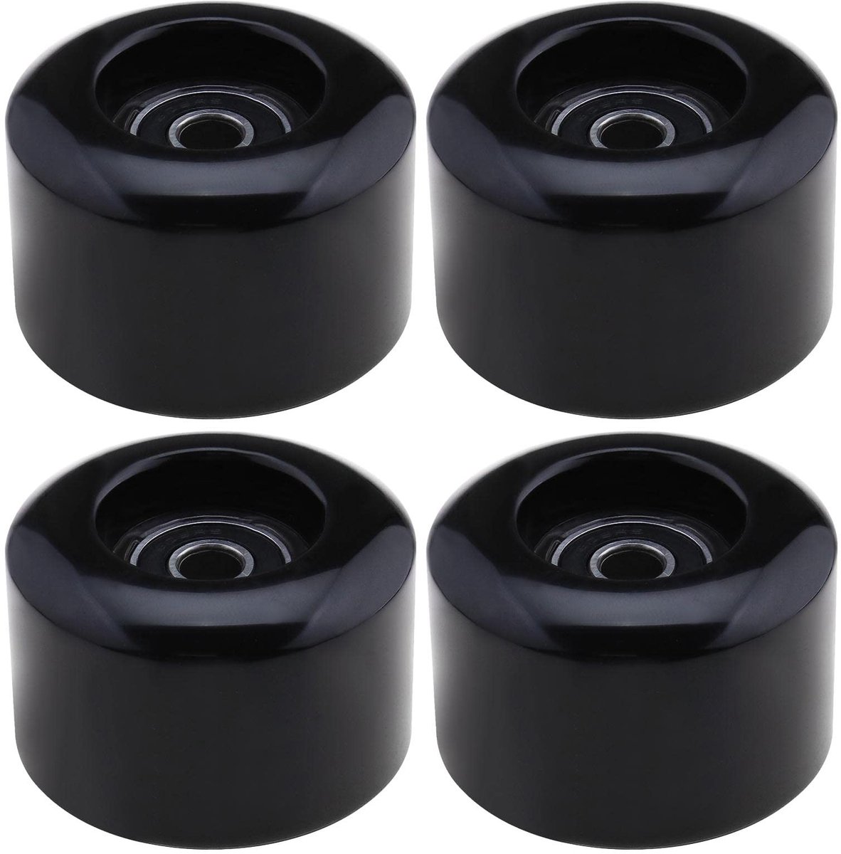 Dailygoods- Rolschaatsen Vervangwielen 80A - 54 mm Diameter - PU Materiaal - ABEC-9 Lagers - 4 Stuks - Zwart - Rolschaatswielen