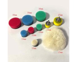 Polijstspons Set - Sponsjes - Auto Detailen - Kleine Oppervlakken - 16 Delig - Multi Color