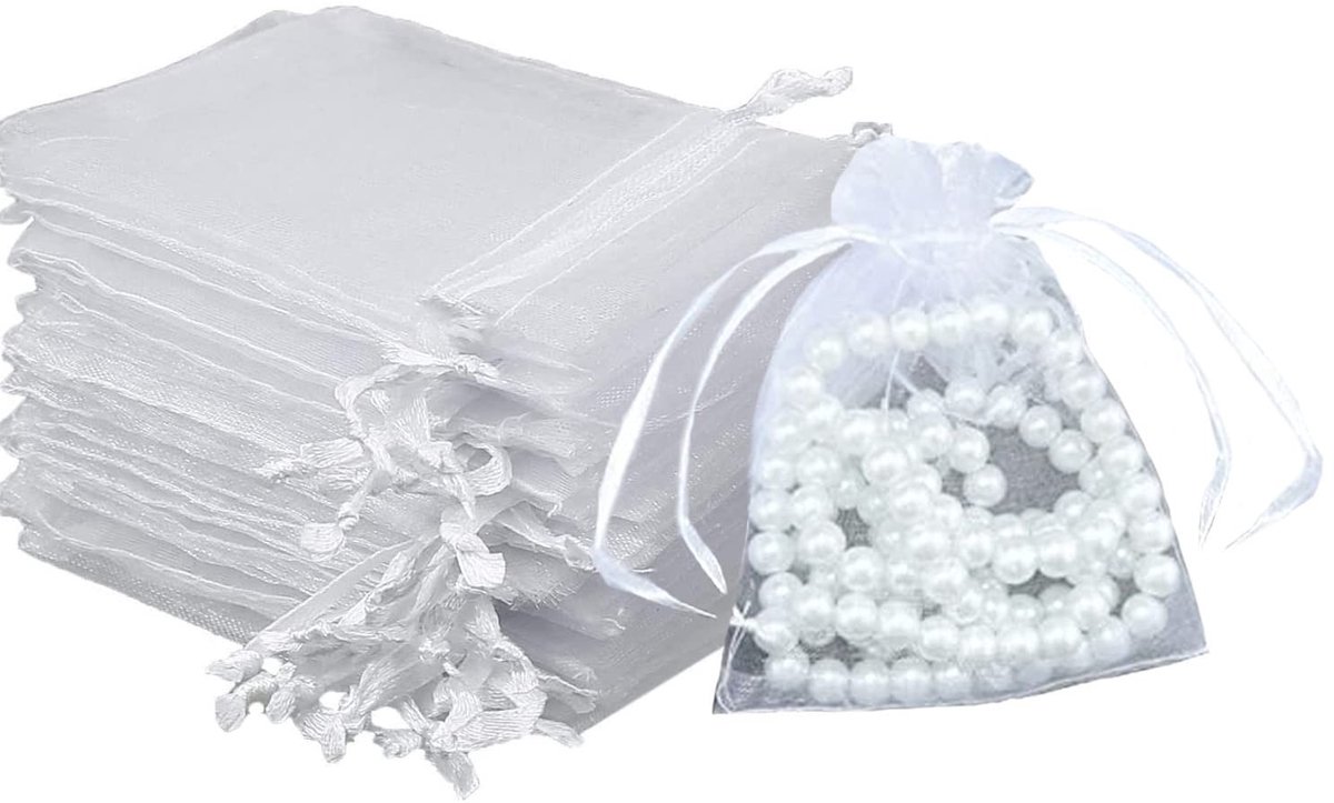 Dailygoods- Organza Zakjes 100 Stuks - 10 x 15 cm - Transparant - Cadeau Zakjes - Bruiloft/Sieraden - Ademend Materiaal - Cadeauzakjes