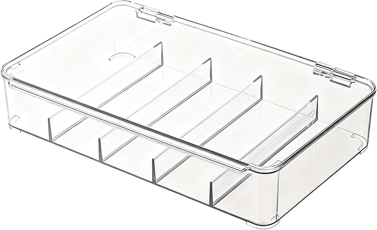Multifunctionele Organizer voor Kantoor met 5 Compartimenten, Transparante Ladestructuur en Opberging voor Sieraden en Brillen