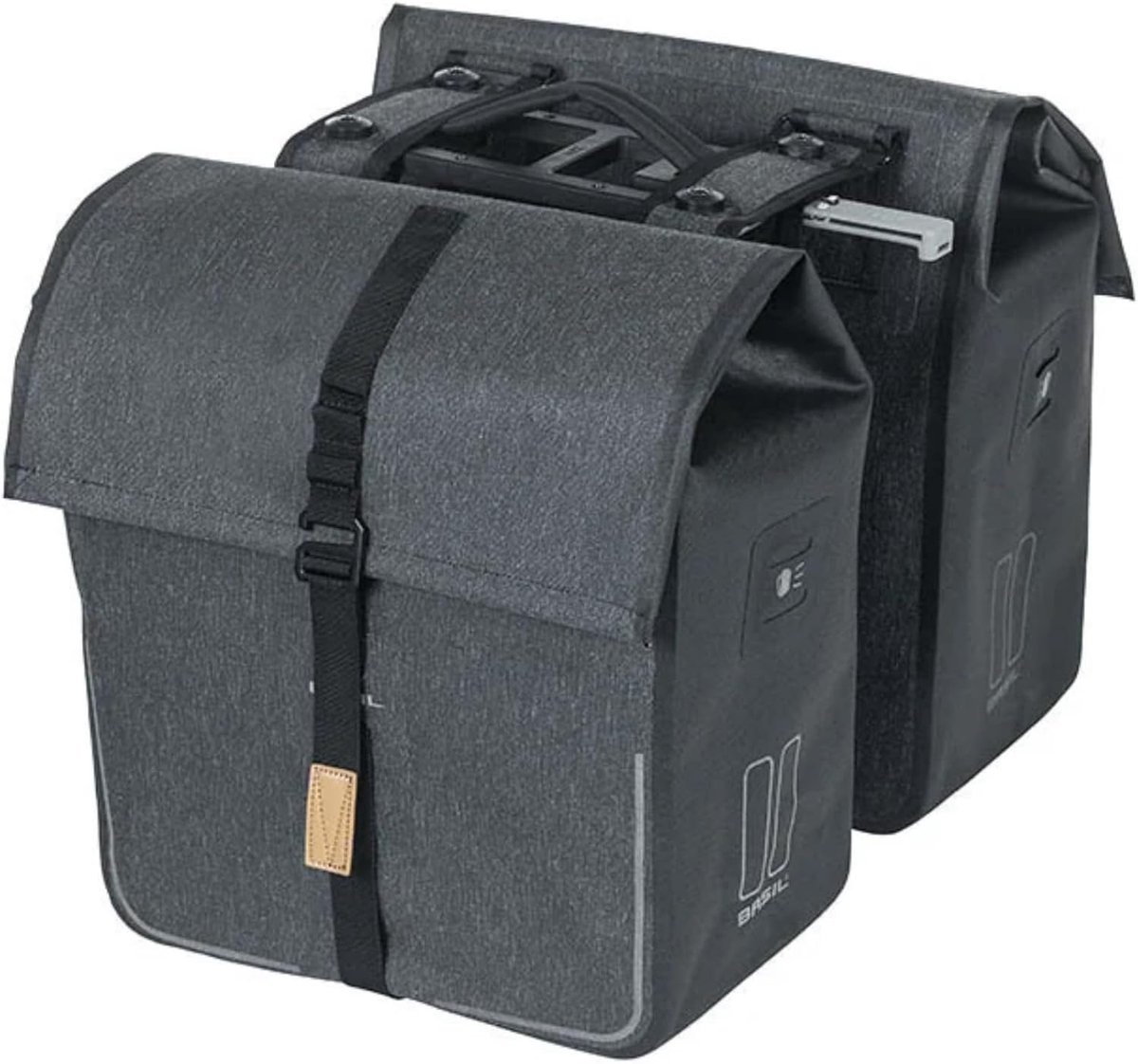 Dubbele Fietstas - Bagagedragertas - Winkelen en Reizen - Waterdicht Materiaal - 50 Liter - Antraciet