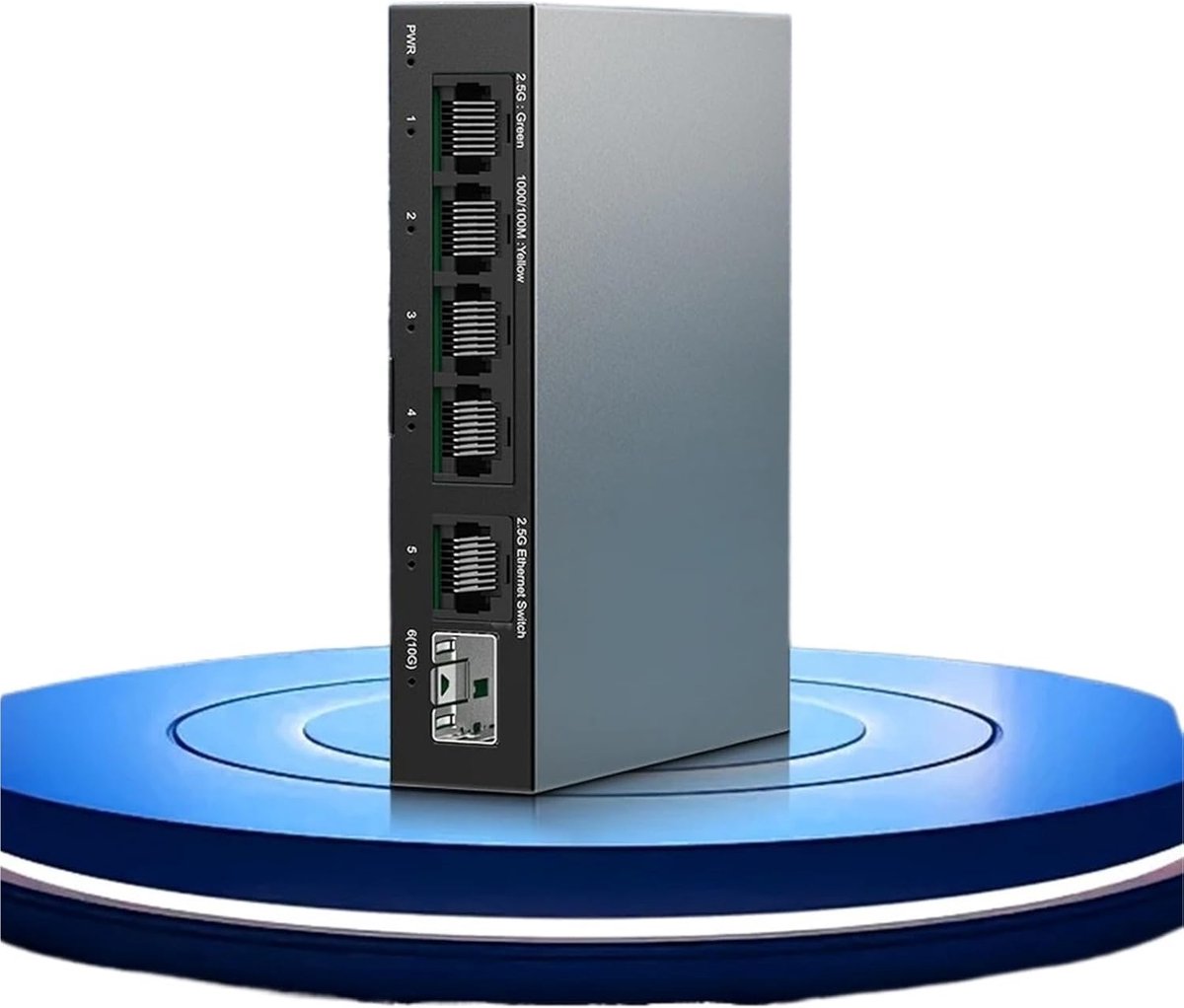 Netwerkswitch 5-poorts - Ethernet switch - Snelle dataoverdracht - 10 Gb SFP+ slot - 25 Gbps - Zwart