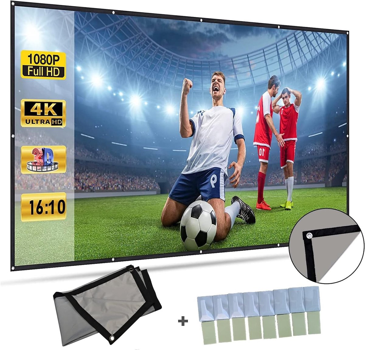 Projectiescherm - Projector scherm - Thuisbioscoop - Anti-licht stof - 60 inch - Grijs