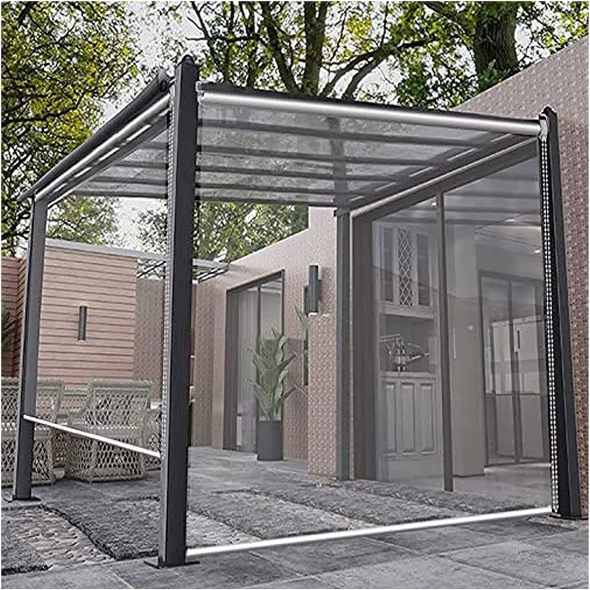 Duidelijke Rolshades - Transparante Jaloezieën - Buitenruimte Afschermen - Waterdicht PVC