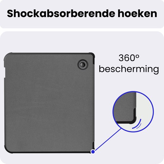 Hoes Geschikt voor Kobo Libra 2 - Luxe E-reader Bescherm Case - Hoesje Book Cover - Grijs — afbeelding 4
