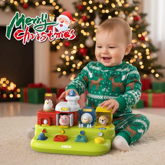 VONKELIOS®Montessori speelgoed - Baby Activiteiten Kubus - Dierenspeelgoed - Educatief Babyspeelgoed - Sensorisch speelgoed - cadeau - Motoriek speelgoed - Met geluidseffecten en lichteffecten - Voor Jongens en Meisjes Vanaf 1 jaar van VONKELIOS® — afbeelding 4