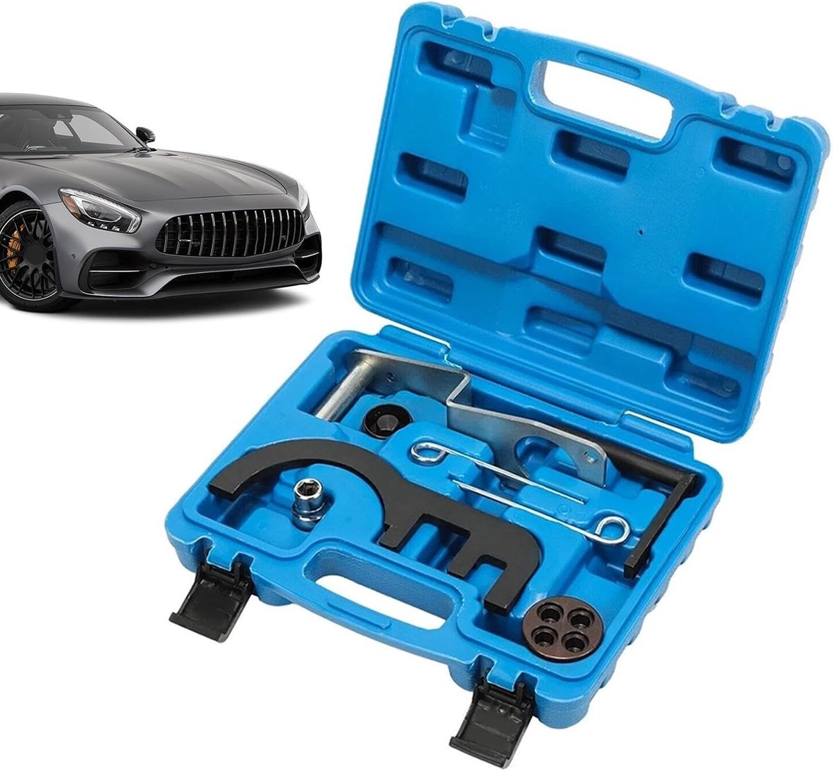 Distributie Gereedschapsset - Timing Tools Set - Motor Reparatie - 9-Delige Set - 28.5 x 23.2 x 9 cm - Zilver