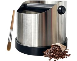Filterhouder Uitklopbak - Koffiedik Bak - Koffie Bereiden - Roestvrij Staal - 700 ml Inhoud - Zilver