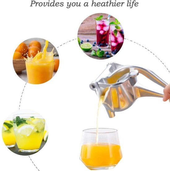 Dailygoods - Fruit Juicer - Handmatige Sapcentrifuge - Citroen Squeezer - Energiezuinig - Geschikt voor Vruchten - Zilver van Dailygoods — afbeelding 4