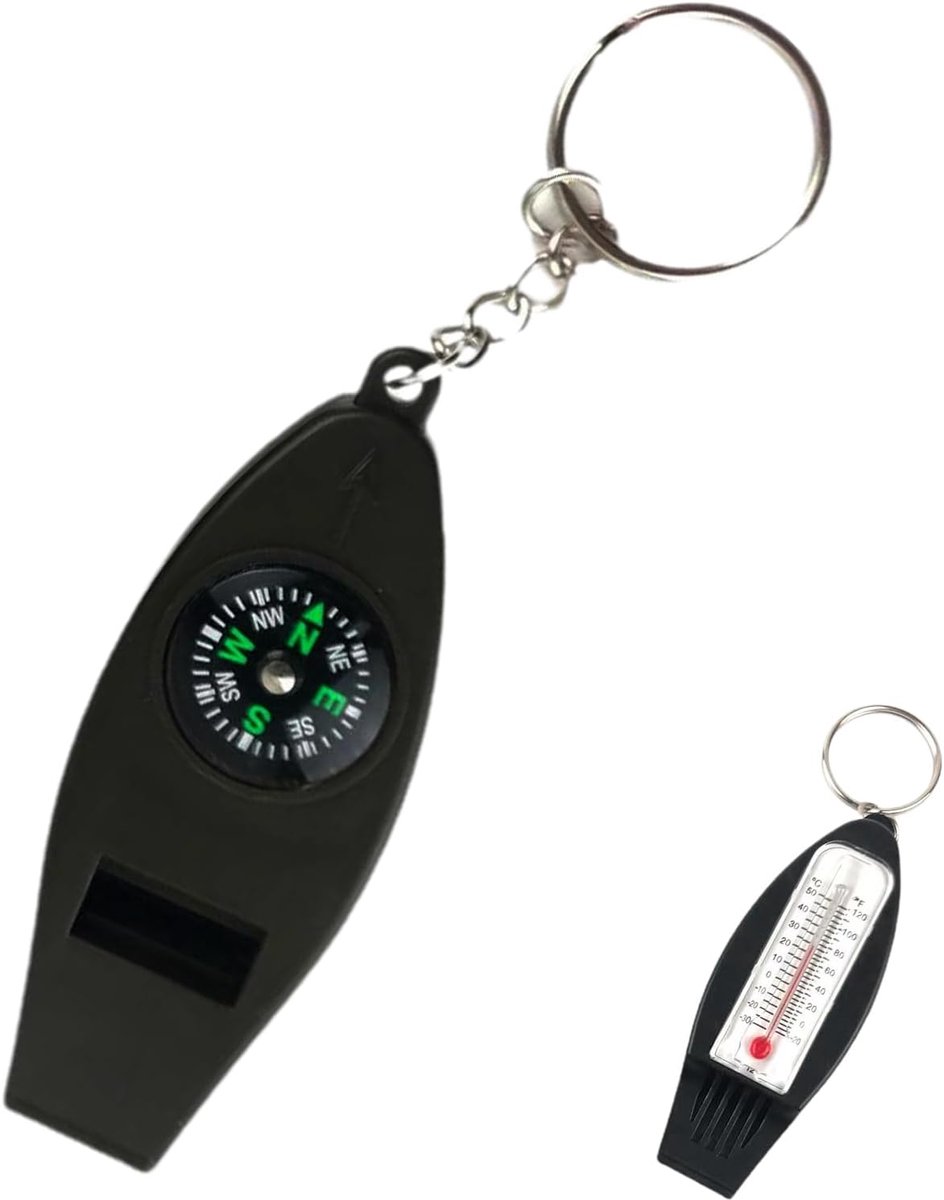 Survival Sleutelhanger - Multitool - Outdoor Avontuur - 4-in-1 Functie - 7.4 cm - Grijs